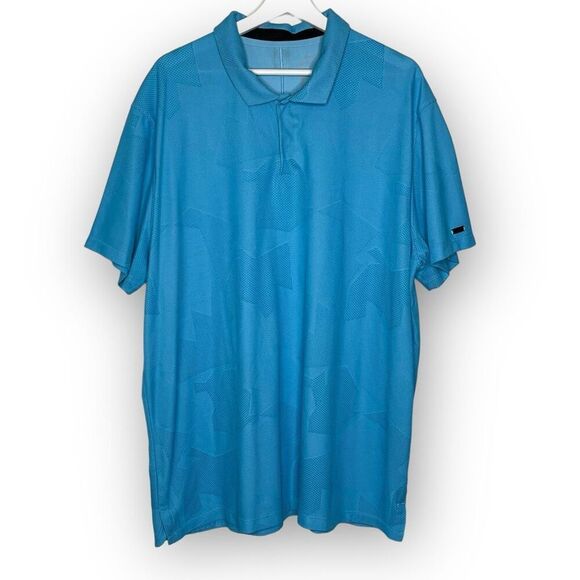 Nike Tiger Woods Camo Jacquard Golf Polo Shirt Teal Blue CT3801-496 Men's XXL - Picture 1 of 9
